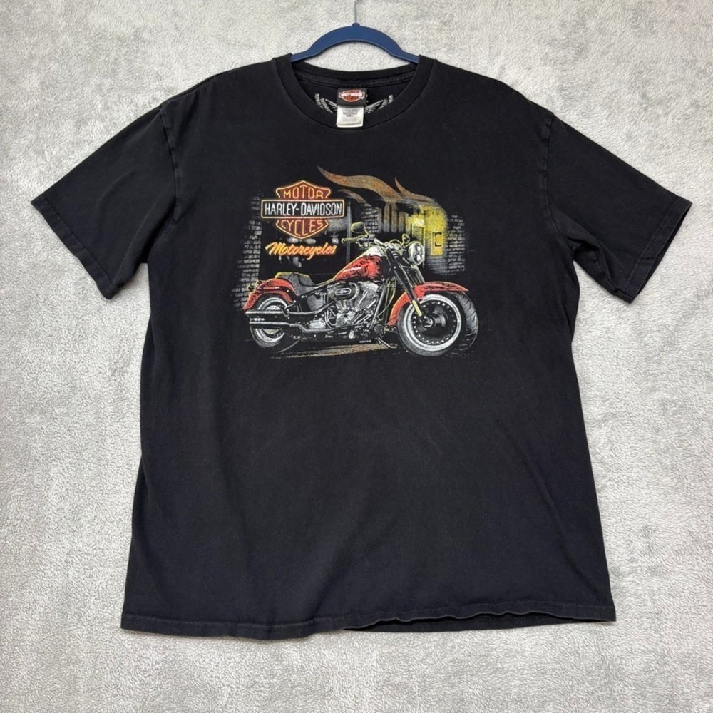 Harley Davidson T-Shirt Mens Large Black Short Sleeve Motorcycle Clarksville TN